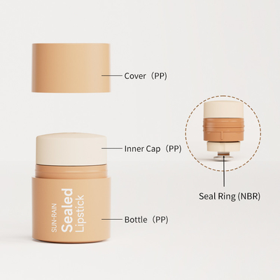 ปรับแต่ง 15 กรัม Rotate Lip Gloss Lip Mask Lip Plastic Blush Stick Solid Balm Deodorant Tube Makeup Container Pp กระป๋องลิปสติกปิด